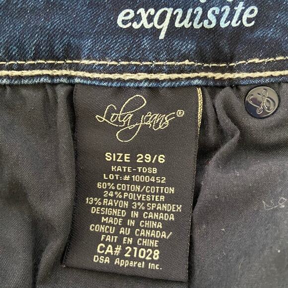 Lola Jeans Kate High Rise Ankle Jeans Size Leg Stripe Raw Hem 4 Way Stretch - Picture 11 of 16